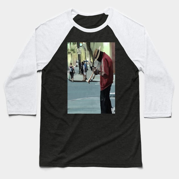 Jazzman Baseball T-Shirt by UBiv Art Gallery